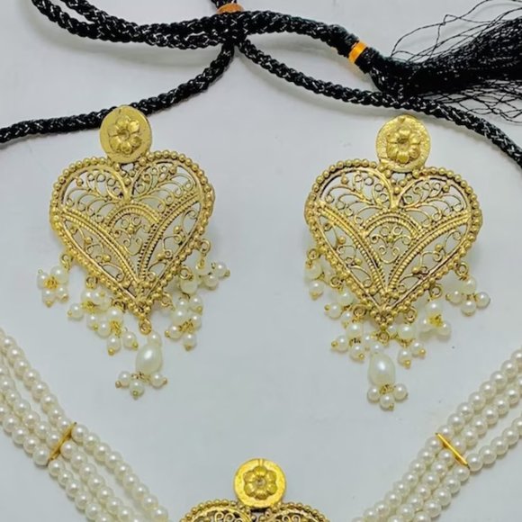 Unique Jewelry Set White Pearls Beaded Choker Necklace With Earrings Jewelry Set - Picture 4 of 10